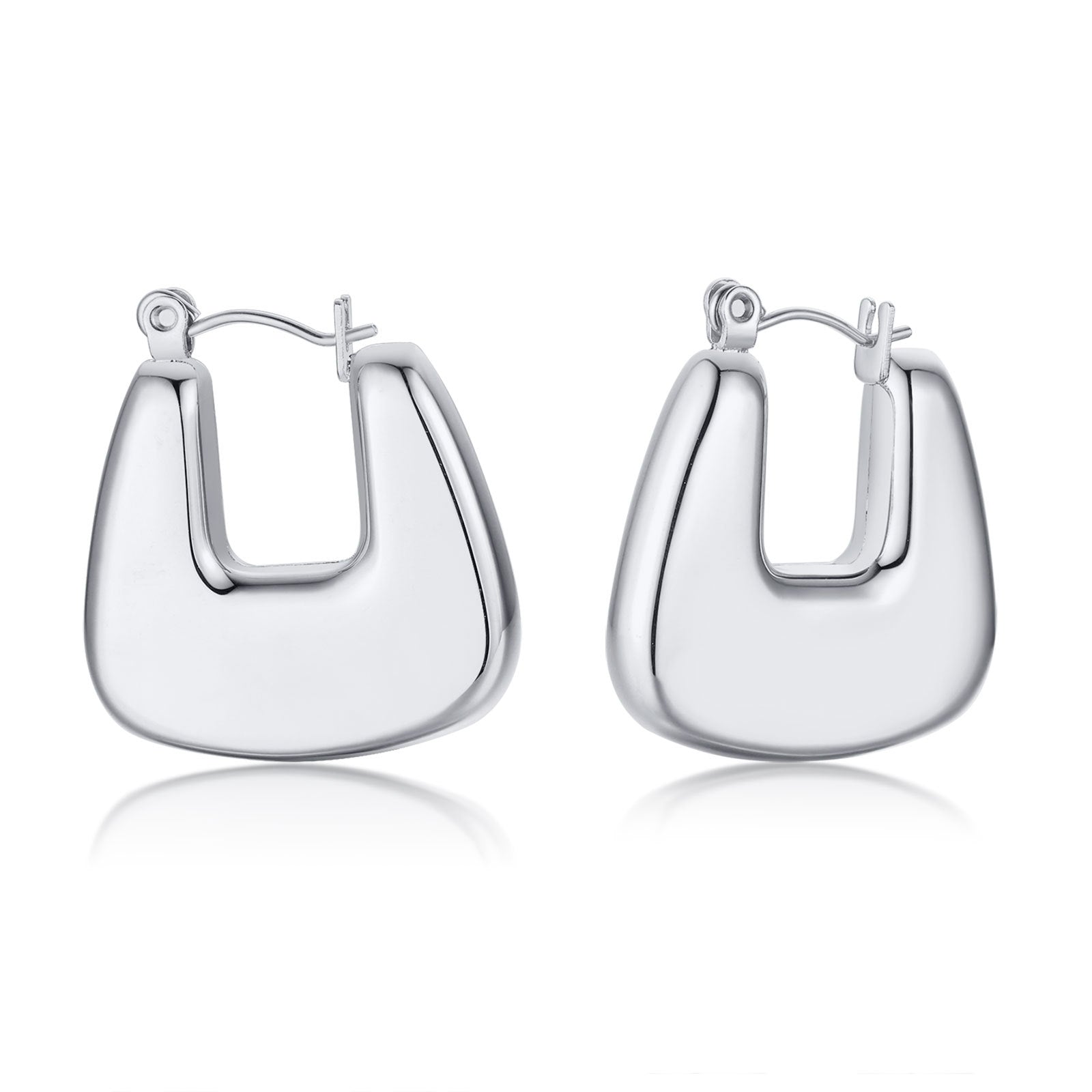 Stainless Steel Hollow Hoop Earrings for Women