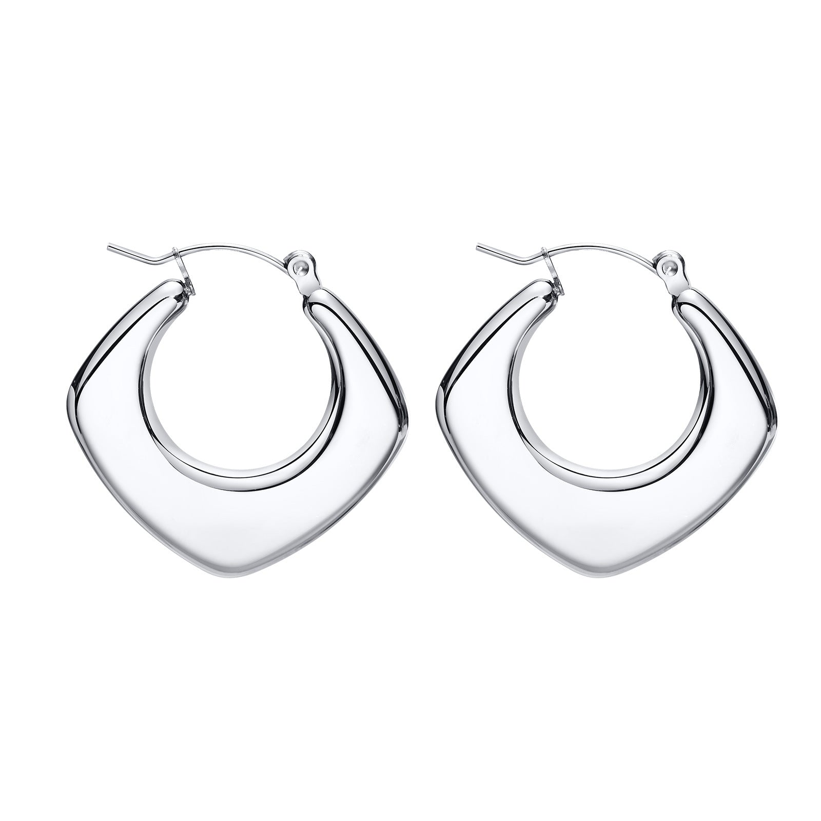 Stainless Steel Hollow Hoop Earrings for Women