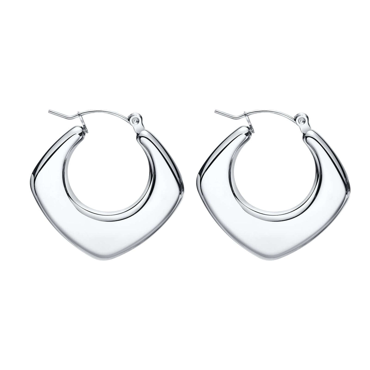 Stainless Steel Hollow Hoop Earrings for Women
