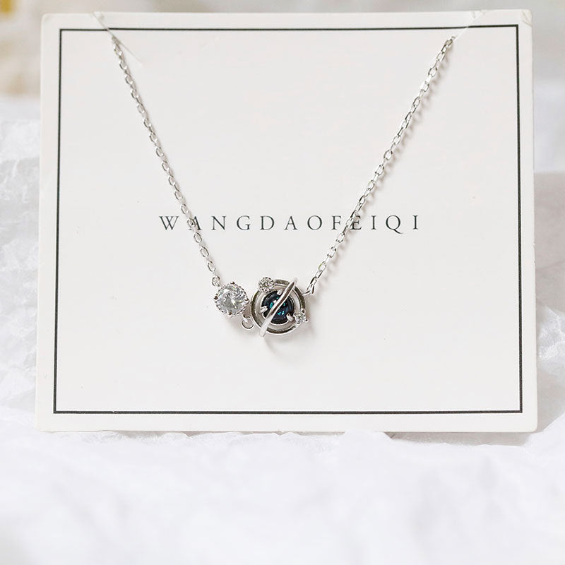 S925 silver cosmic starry sky bracelet women showcasing planet design and sparkling accents.