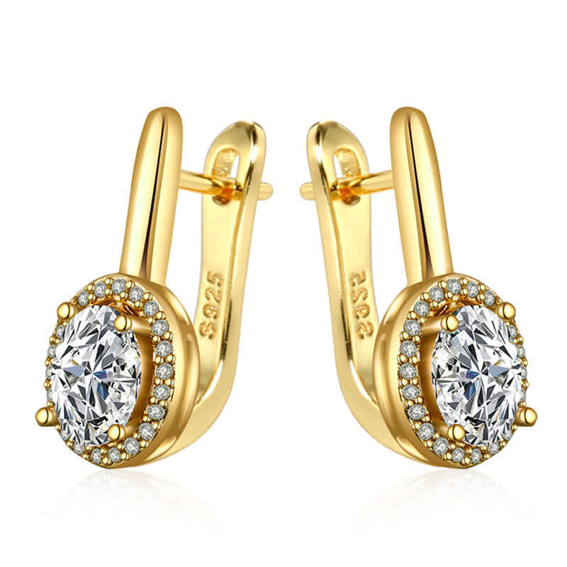 Zirconia Circle Stud Earrings - Elegant and Versatile
