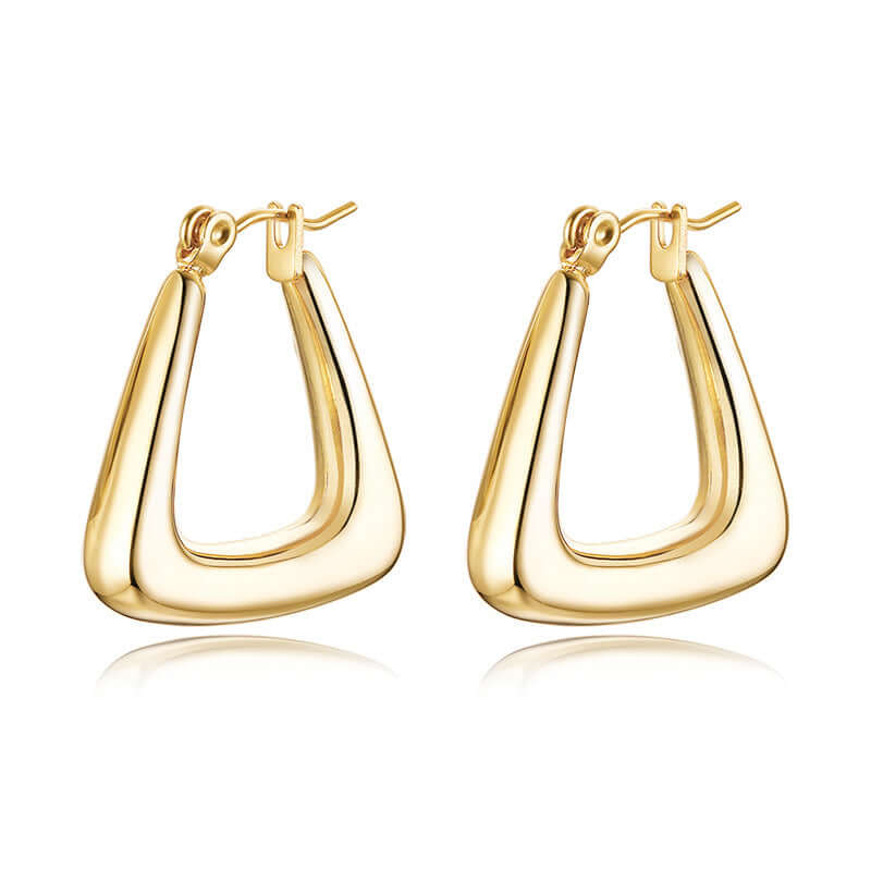 Stainless Steel Hollow Hoop Earrings for Women