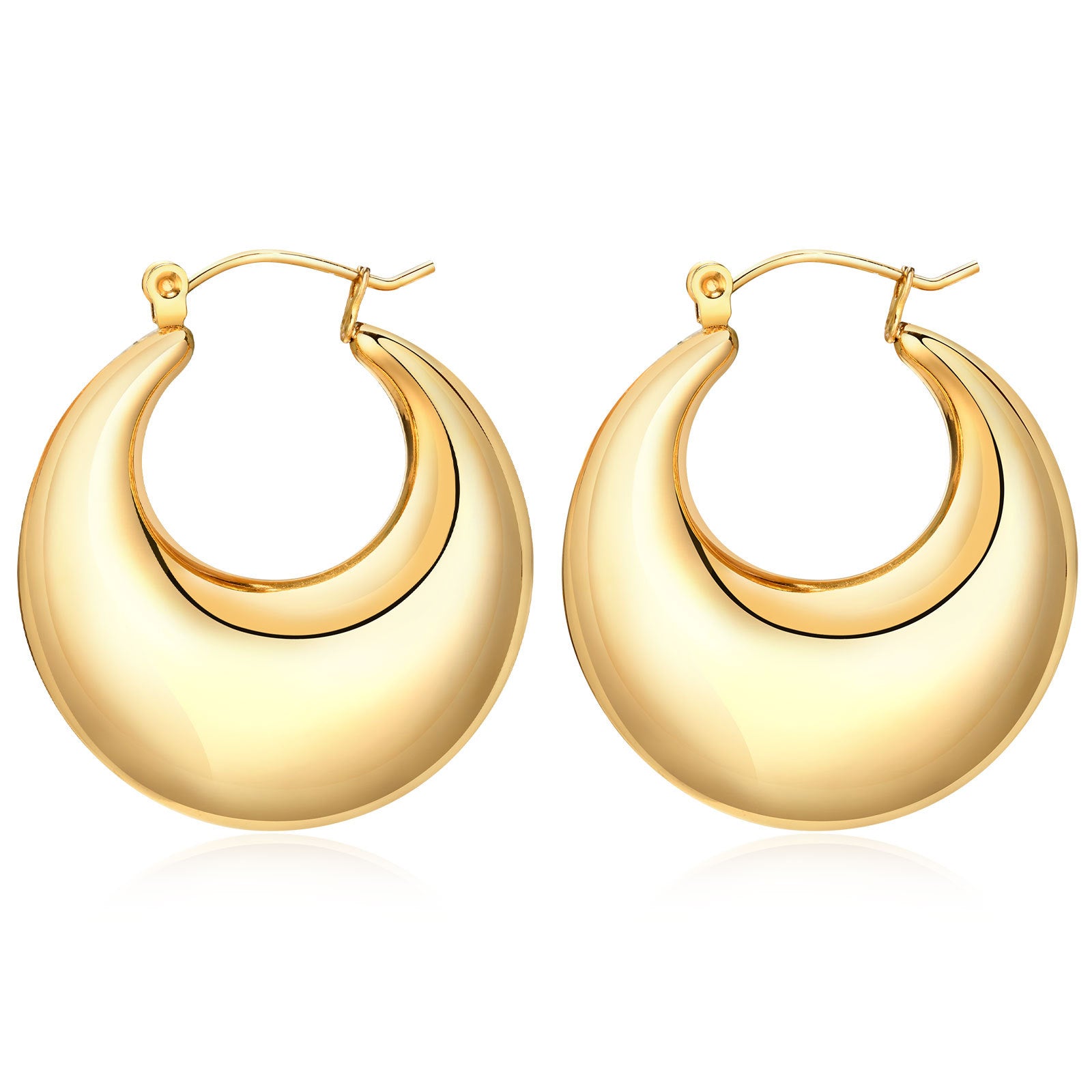 Stainless Steel Hollow Hoop Earrings for Women