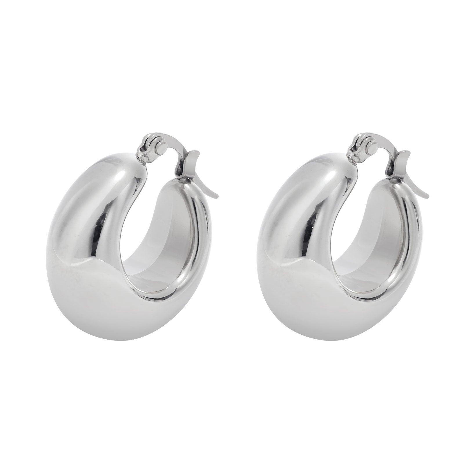 Stainless Steel Hollow Hoop Earrings for Women