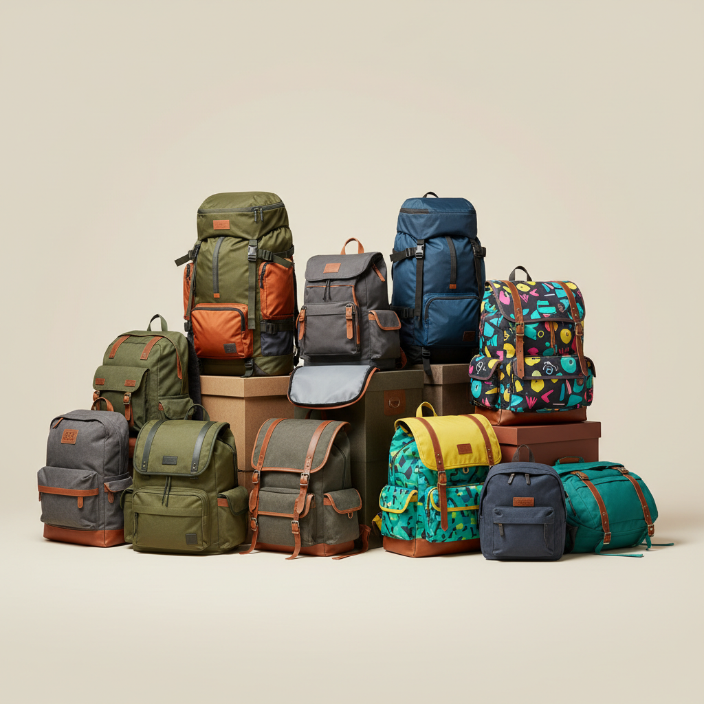 A variety of stylish everyday backpacks displayed, showcasing modern designs for travel and daily use.