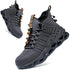 Indestructible Steel Toe Work Boots for Men & Women - Kaximd in deep-gray color, featuring breathable mesh design.