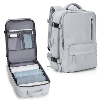 Large capacity travel laptop backpack with spacious compartments and dedicated laptop sleeve.