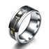 Stainless steel ECG rings for men and women, featuring a bold geometric heartbeat design in size 10.