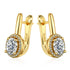 Zirconia circle stud earrings in elegant gold, featuring sparkling round zirconia, perfect for versatile styling.