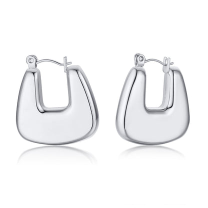 Stainless Steel Hollow Hoop Earrings for Women