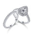 925 Sterling Silver Water Drop Zircon Ring with sparkling design perfect for modern elegance