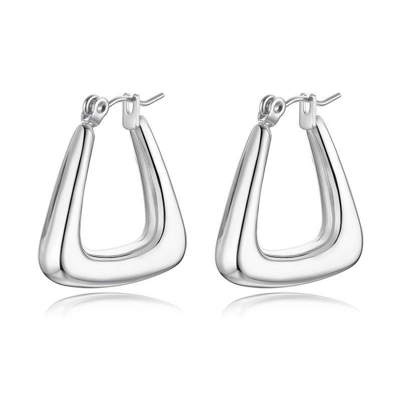 Stainless Steel Hollow Hoop Earrings for Women