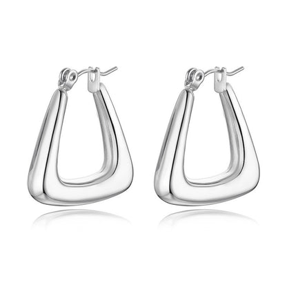 Stainless Steel Hollow Hoop Earrings for Women