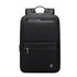 Expandable business backpack for men in sleek black nylon, designed for travel and business versatility.