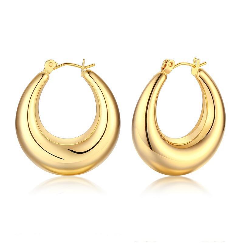 Stainless Steel Hollow Hoop Earrings for Women