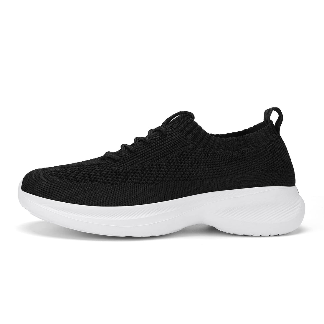 Casbeam Mens slip on walking shoes lightweight breathable non slip running shoes in black size 8.5.