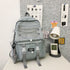 Gray student backpack for high school, featuring stylish design and functional pockets, perfect for junior high students.