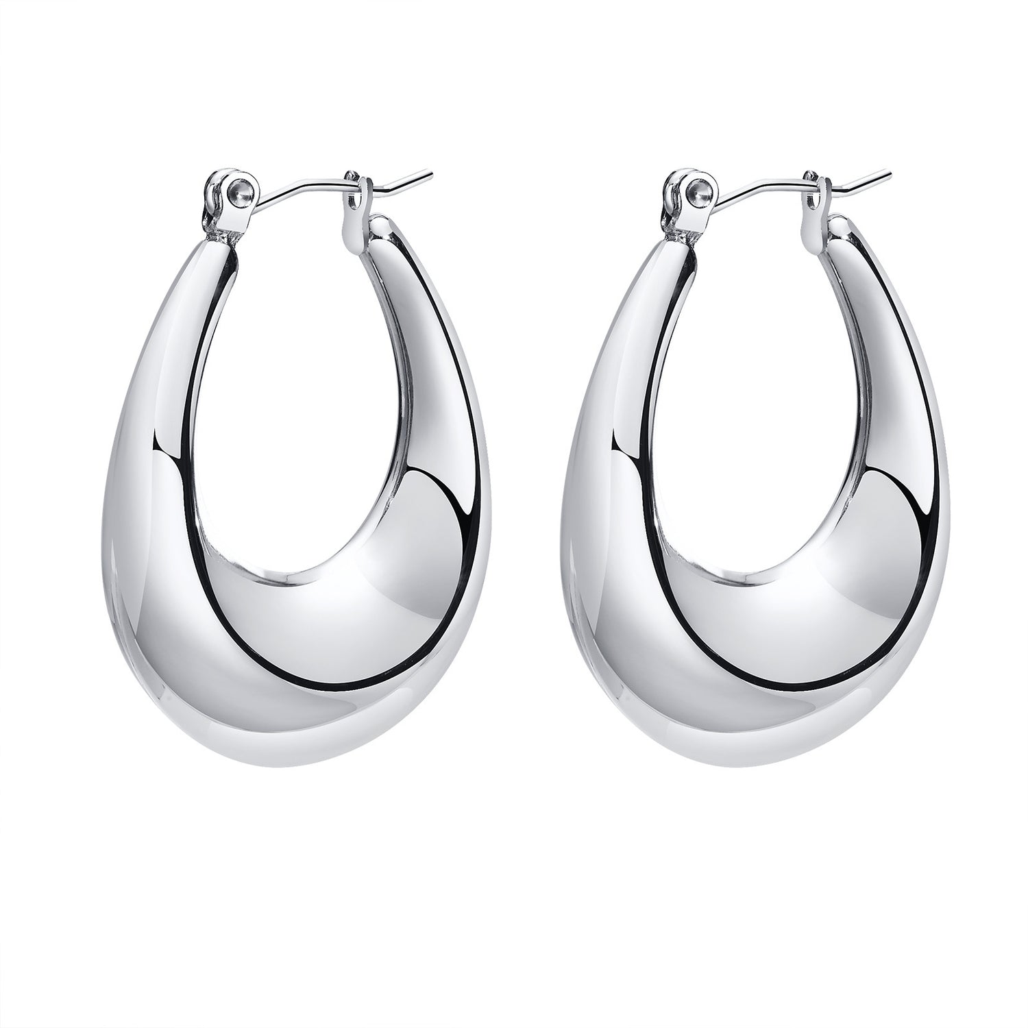 Stainless Steel Hollow Hoop Earrings for Women
