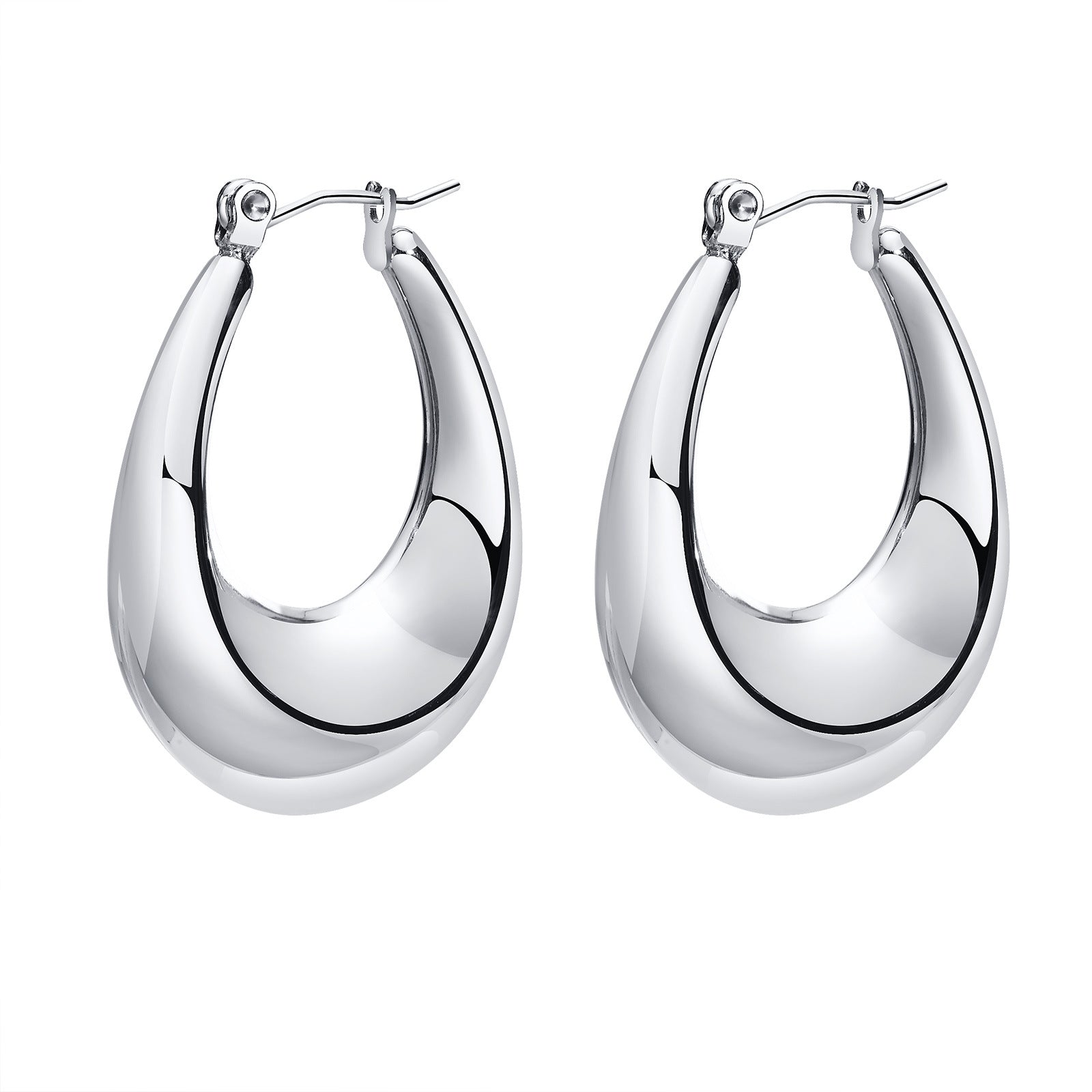 Stainless Steel Hollow Hoop Earrings for Women