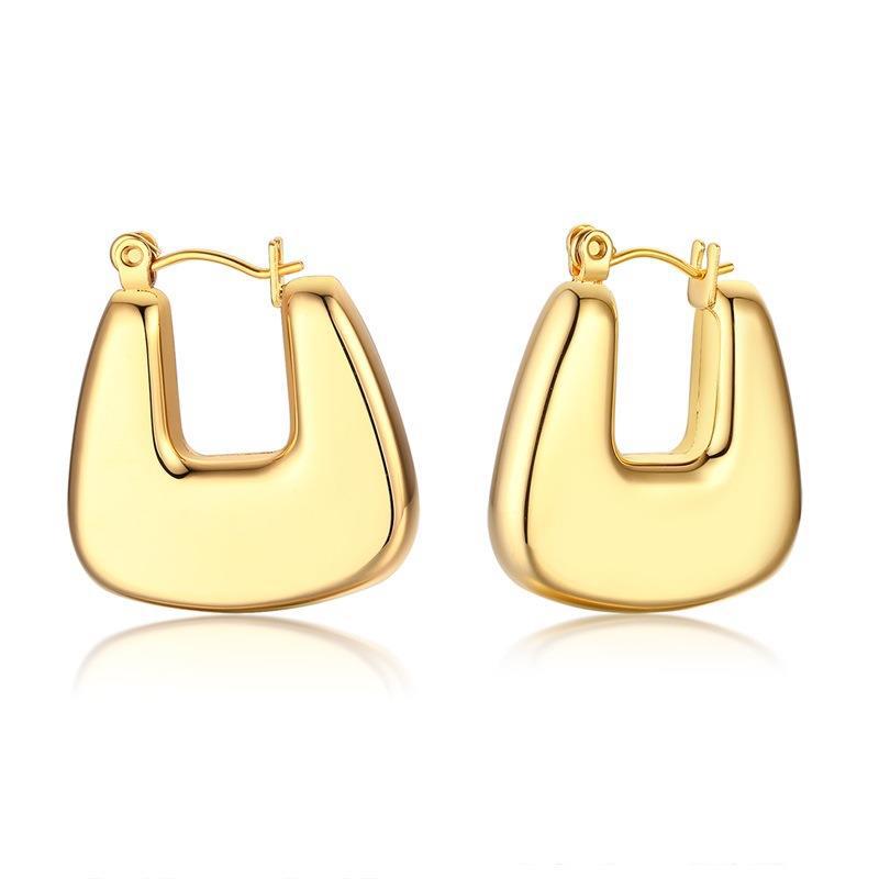 Stainless Steel Hollow Hoop Earrings for Women