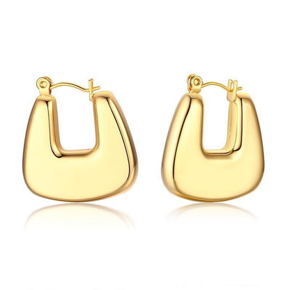 Stainless Steel Hollow Hoop Earrings for Women