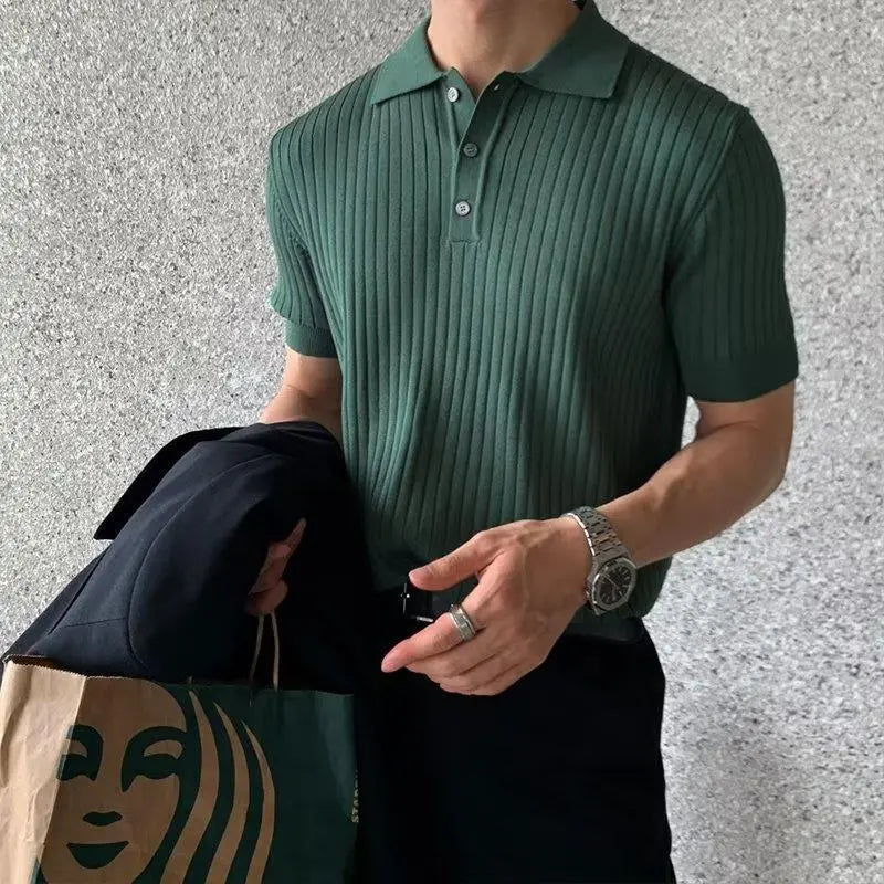 Lapel Polo Shirt Men&