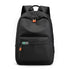 Black fashion travel backpack featuring sleek design, perfect for leisure and business with compact dimensions.