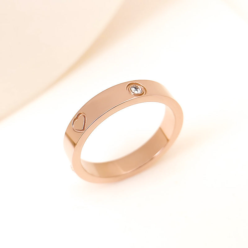 Rhinestone Titanium Steel Bracelet Ring - Stylish Accessory