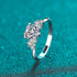 925 Sterling Silver Heart Moissanite Engagement Ring featuring a 1 karat heart-shaped moissanite and sparkling accents.