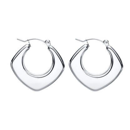 Stainless Steel Hollow Hoop Earrings for Women