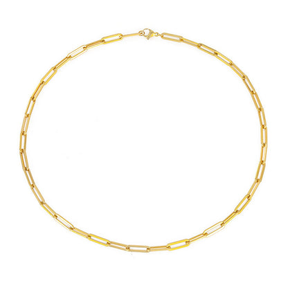 Gold-plated minimalist cross necklace showcasing a stunning gold finish and sleek chain design.