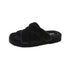non-slip plush muffin slippers for women in stylish black color with thick bottom for comfort