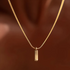 Stainless steel clavicle chain necklace in 18K gold color featuring a sleek titanium steel pendant.