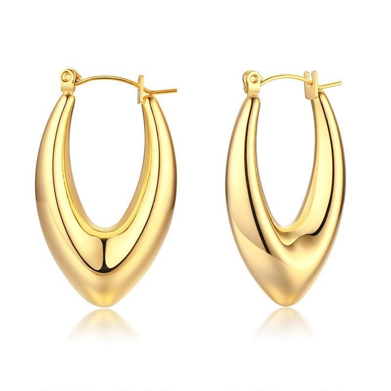 Stainless Steel Hollow Hoop Earrings for Women
