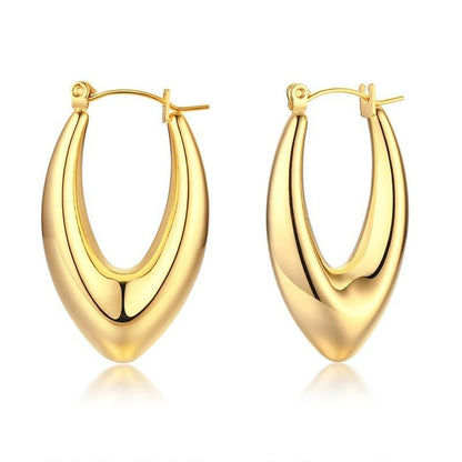 Stainless Steel Hollow Hoop Earrings for Women