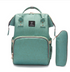 Large capacity mommy backpack with USB in green, featuring ergonomic design and multiple pockets for convenience.