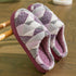Purple thick soft bottom plush slippers for winter, perfect for autumn and winter comfort and warmth.