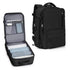 Large capacity travel laptop backpack in black with spacious compartments, designed for organization and style, perfect for travel and daily use.