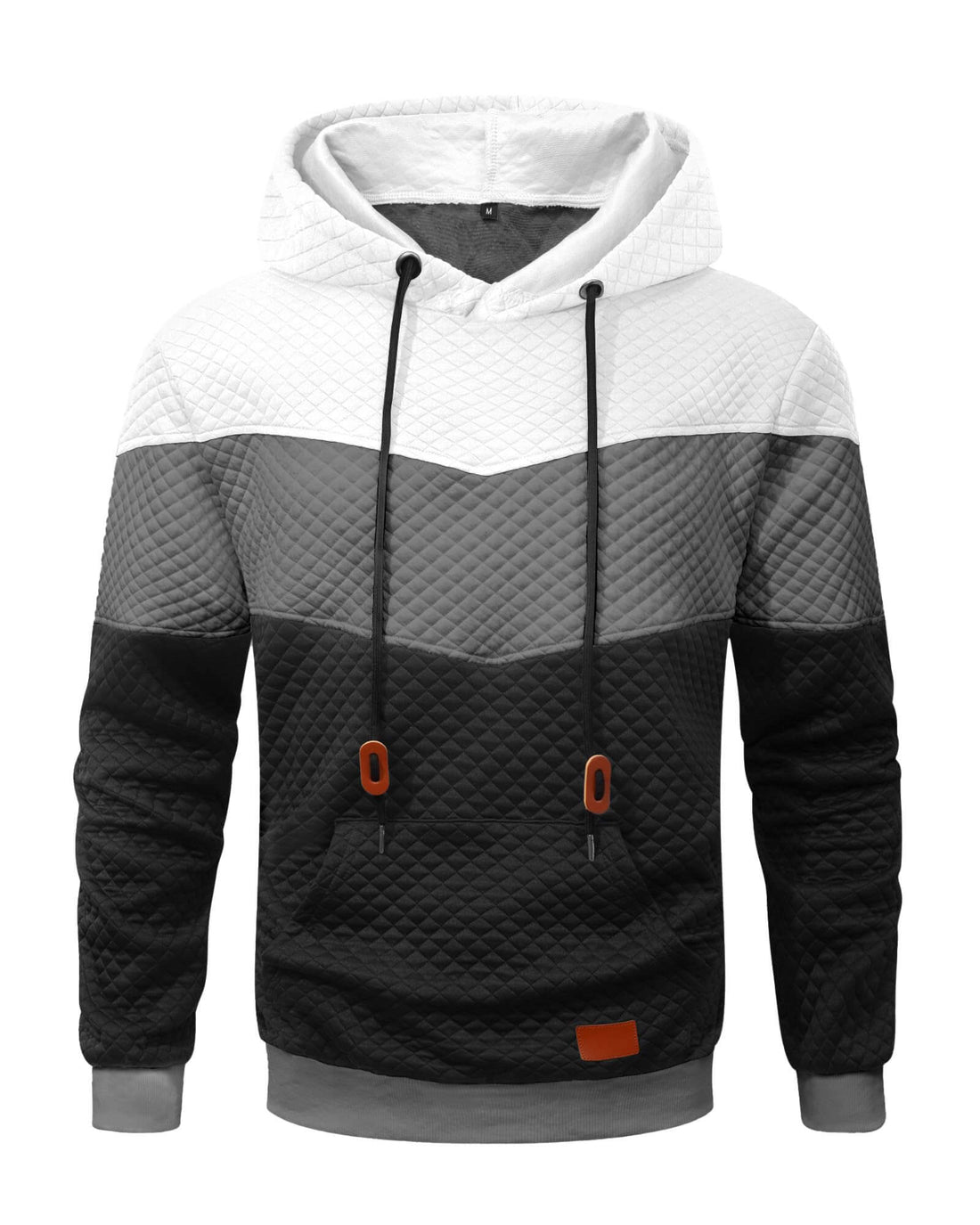 INDANSMER Mens Hoodies Sweatshirt with Kangaroo Pocket Novelty Color Block Pullover Hoodies Casual Long Sleeve Hooded Drawstring Sweatshirts Black.