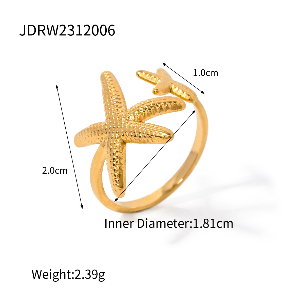 Stainless Steel  Rings 18k Gold