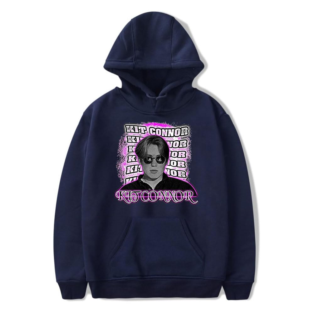 GABIFEIWH hoodie casual streetwear in navy blue featuring Kit Connor graphic print.