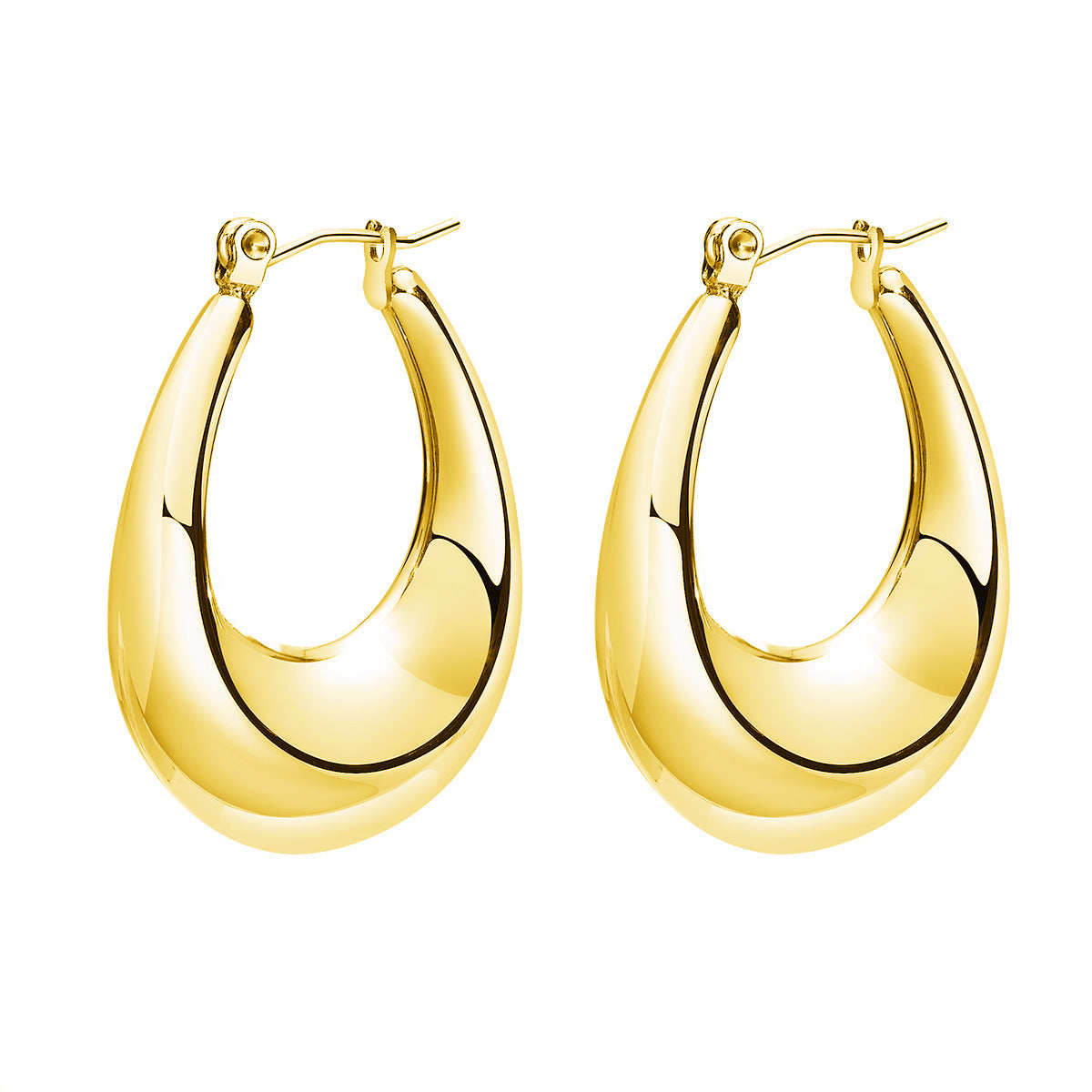 Stainless Steel Hollow Hoop Earrings for Women