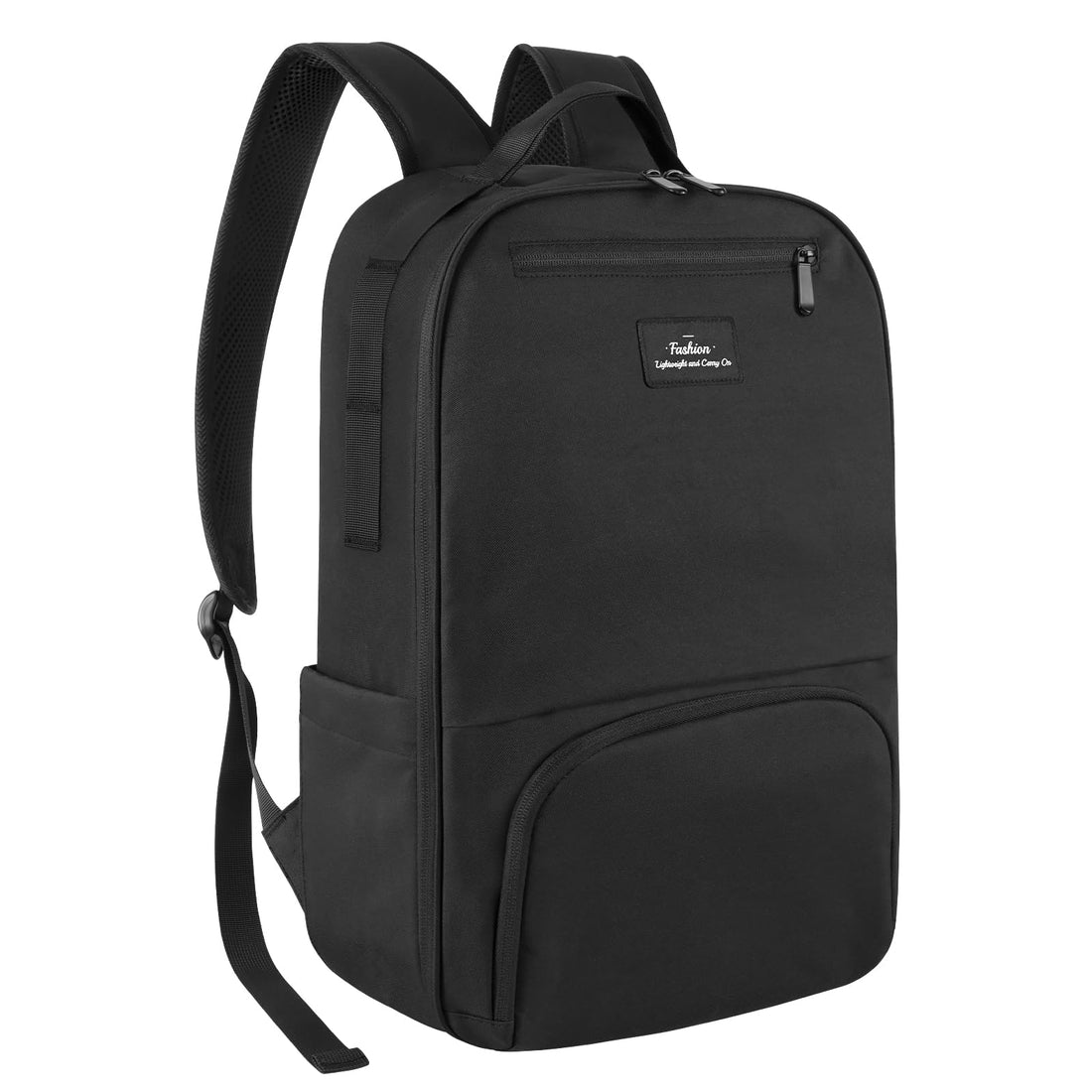 Water resistant laptop backpack for school in black, featuring adjustable straps and large capacity for daily essentials.