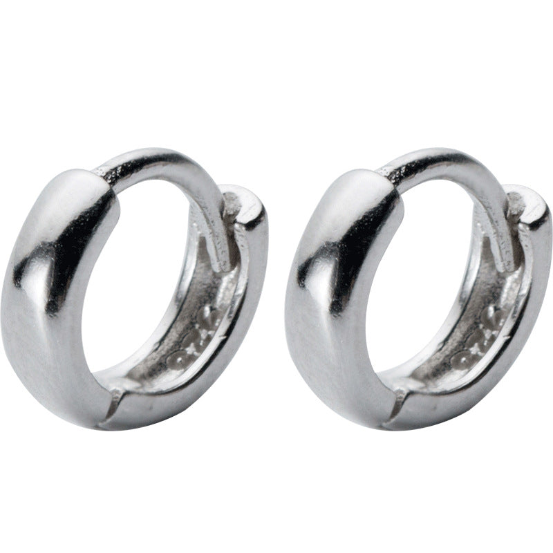 S925 Silver Round Hoop Earrings - Elegant Circular Ear Clips