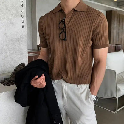 Lapel Polo Shirt Men&