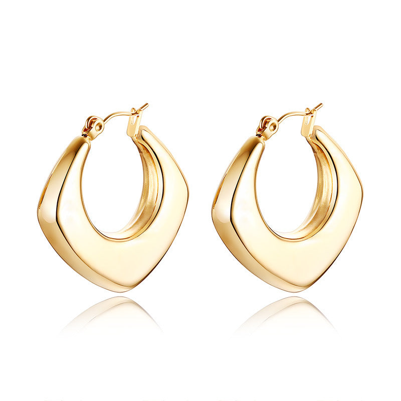 Stainless Steel Hollow Hoop Earrings for Women