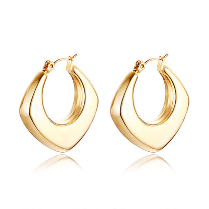 Stainless Steel Hollow Hoop Earrings for Women