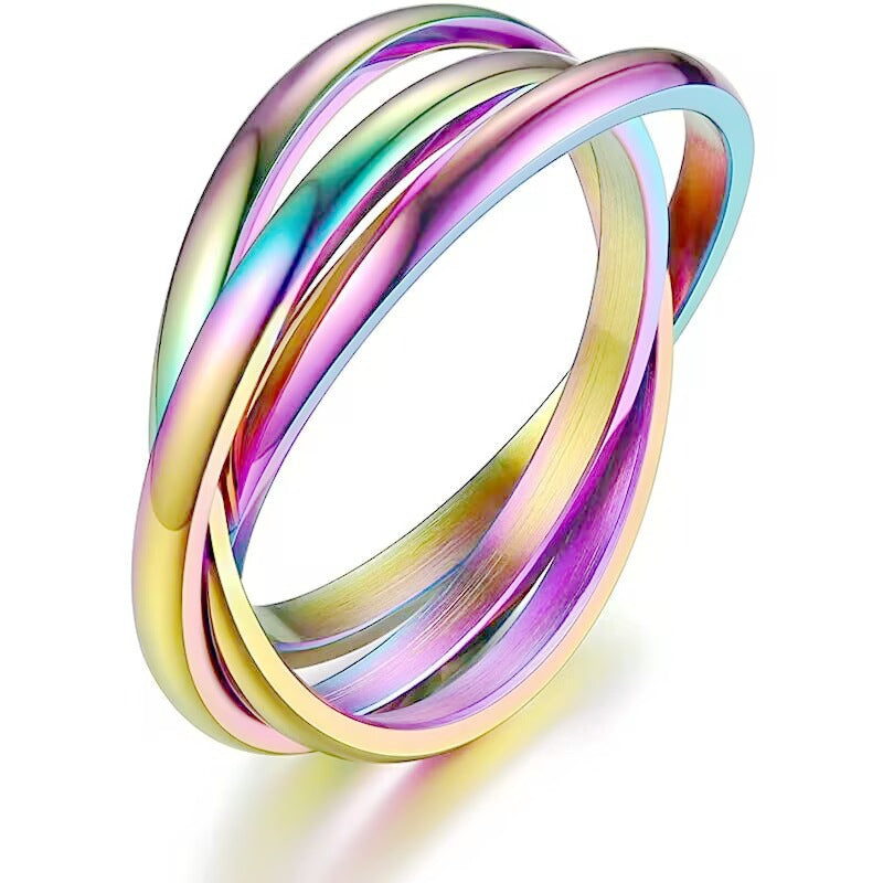 Simple Titanium Steel Ring for Women&