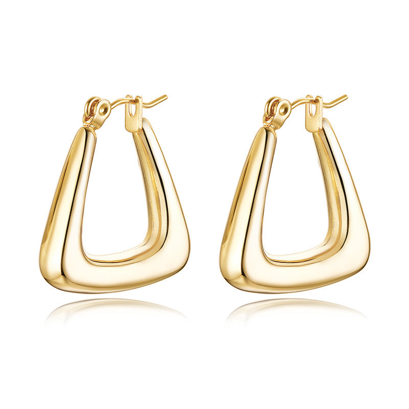 Stainless Steel Hollow Hoop Earrings for Women