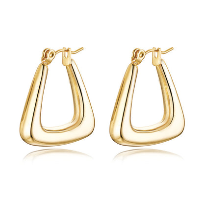 Stainless Steel Hollow Hoop Earrings for Women